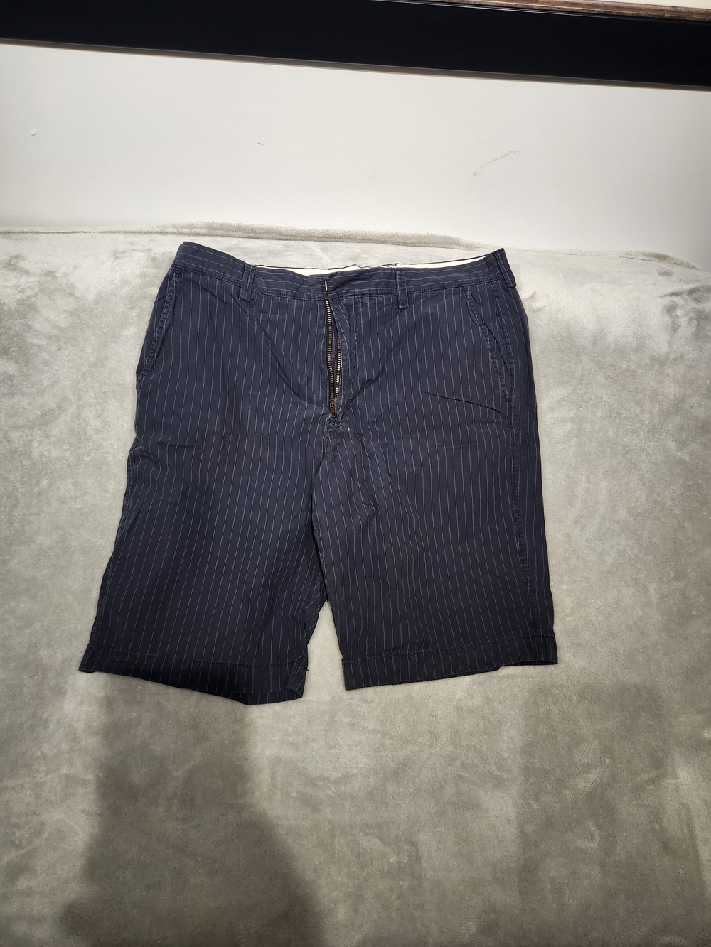 J. Crew Navy Pinstripe Flat-Front Shorts